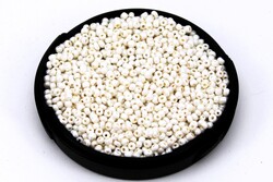 50 Gram, Küçük Boy Kum Boncuğu, 1.5 mm, Takı Yapım Boncuğu, Parlak Sedefli İnci Krem Renk, K58 - YF Hobi