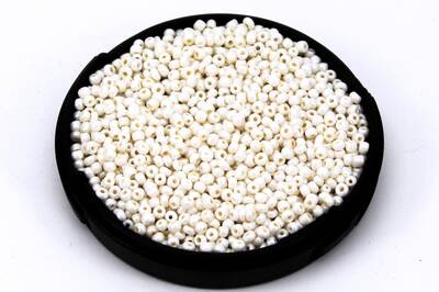 50 Gram, Küçük Boy Kum Boncuğu, 1.5 mm, Takı Yapım Boncuğu, Parlak Sedefli İnci Krem Renk, K58 - 1