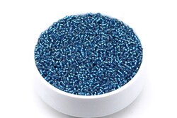 50 Gram, Küçük Boy Kum Boncuğu, 1.5 mm, Takı Yapım Boncuğu, Parlak Şeffaf Açık Mavi Renk, K18 - YF Hobi