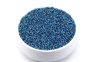 50 Gram, Küçük Boy Kum Boncuğu, 1.5 mm, Takı Yapım Boncuğu, Parlak Şeffaf Açık Mavi Renk, K18 - 1