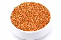 50 Gram, Küçük Boy Kum Boncuğu, 1.5 Mm, Takı Yapım Boncuğu, Parlak Şeffaf Açık Turuncu Renk, K3 - YF Hobi