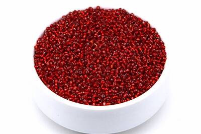 50 Gram, Küçük Boy Kum Boncuğu, 1.5 Mm, Takı Yapım Boncuğu, Parlak Şeffaf Kırmızı Renk, K2 - 1