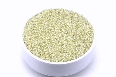 50 Gram, Küçük Boy Kum Boncuğu, 1.5 mm, Takı Yapım Boncuğu, Parlak Şeffaf Krem Renk, K20 - 1