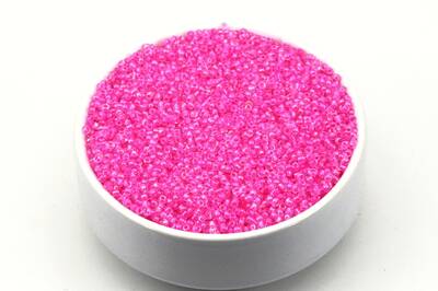 50 Gram, Küçük Boy Kum Boncuğu, 1.5 mm, Takı Yapım Boncuğu, Parlak Şeffaf Pembe Renk, K21 - 1