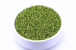 50 Gram, Küçük Boy Kum Boncuğu, 1.5 mm, Takı Yapım Boncuğu, Parlak Şeffaf Yeşil Renk, K33 - YF Hobi