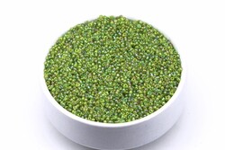 50 Gram, Küçük Boy Kum Boncuğu, 1.5 mm, Takı Yapım Boncuğu, Şeffaf Janjanlı Açık Yeşil Renk, K27 - YF Hobi