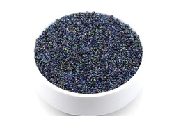 50 Gram, Küçük Boy Kum Boncuğu, 1.5 mm, Takı Yapım Boncuğu, Şeffaf Janjanlı Hematit Renk, K46 - YF Hobi