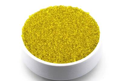 50 Gram, Küçük Boy Kum Boncuğu, 1.5 mm, Takı Yapım Boncuğu, Şeffaf Sarı Renk, K16 - 1