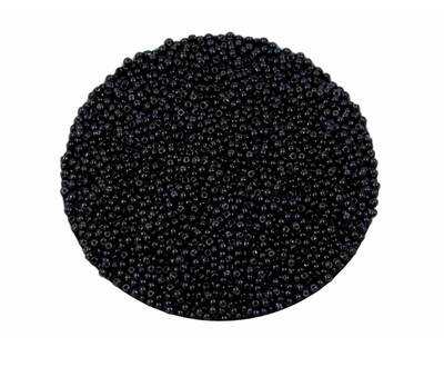 50 Gram, Küçük Boy Kum Boncuğu, 1.5 mm, Takı Yapım Boncuğu, Siyah Renk, K61 - 1