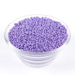 50 Gram, Küçük Boy Mat Kum Boncuğu, 1.5 mm, Takı Yapım Boncuğu, Eflatun Renk, K63 - 2