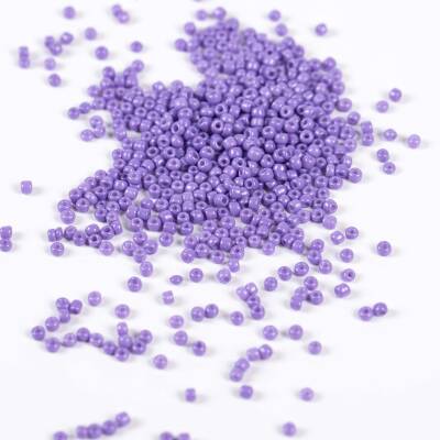 50 Gram, Küçük Boy Mat Kum Boncuğu, 1.5 mm, Takı Yapım Boncuğu, Eflatun Renk, K63 - 3