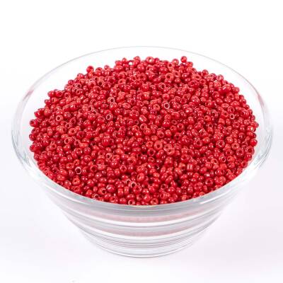 50 Gram, Küçük Boy Mat Kum Boncuğu, 1.5 mm, Takı Yapım Boncuğu, Kiremit Renk, K72 - 2