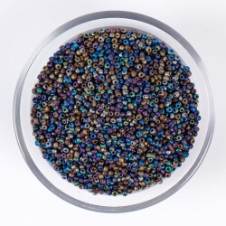 50 Gram, Küçük Boy Kum Boncuğu, 1.5 mm, Takı Yapım Boncuğu, Mat Janjanlı Hematit Renk, K80 - 1
