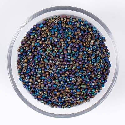 50 Gram, Küçük Boy Kum Boncuğu, 1.5 mm, Takı Yapım Boncuğu, Mat Janjanlı Hematit Renk, K80 - 1