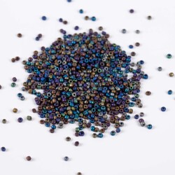 50 Gram, Küçük Boy Kum Boncuğu, 1.5 mm, Takı Yapım Boncuğu, Mat Janjanlı Hematit Renk, K80 - 3