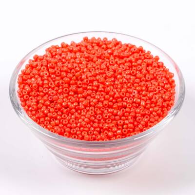 50 Gram, Küçük Boy Mat Kum Boncuğu, 1.5 mm, Takı Yapım Boncuğu, Nar Çiçeği Renk, K64 - 2