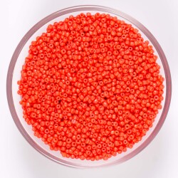 50 Gram, Küçük Boy Mat Kum Boncuğu, 1.5 mm, Takı Yapım Boncuğu, Nar Çiçeği Renk, K64 - 1