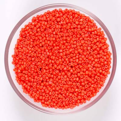 50 Gram, Küçük Boy Mat Kum Boncuğu, 1.5 mm, Takı Yapım Boncuğu, Nar Çiçeği Renk, K64 - 1