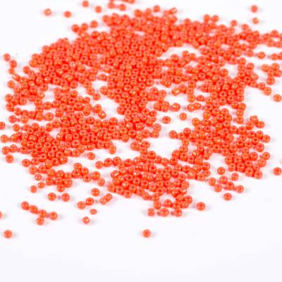 50 Gram, Küçük Boy Mat Kum Boncuğu, 1.5 mm, Takı Yapım Boncuğu, Nar Çiçeği Renk, K64 - 3
