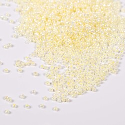 50 Gram, Küçük Boy Kum Boncuğu, 1.5 mm, Takı Yapım Boncuğu, Parlak İnci Krem Renk, K82 - 3