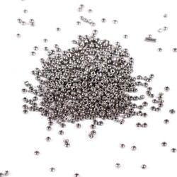 50 Gram, Küçük Boy Kum Boncuğu, 1.5 mm, Takı Yapım Boncuğu, Parlak Kaplama Gri Renk, K81 - 3