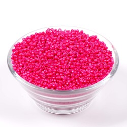 50 Gram, Küçük Boy Mat Kum Boncuğu, 1.5 mm, Takı Yapım Boncuğu, Pembe Renk, K68 - 2