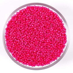 50 Gram, Küçük Boy Mat Kum Boncuğu, 1.5 mm, Takı Yapım Boncuğu, Pembe Renk, K68 - 1