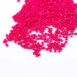 50 Gram, Küçük Boy Mat Kum Boncuğu, 1.5 mm, Takı Yapım Boncuğu, Pembe Renk, K68 - 3