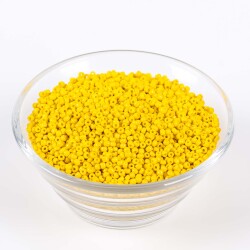 50 Gram, Küçük Boy Mat Kum Boncuğu, 1.5 mm, Takı Yapım Boncuğu, Sarı Renk, K77 - 2