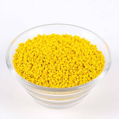 50 Gram, Küçük Boy Mat Kum Boncuğu, 1.5 mm, Takı Yapım Boncuğu, Sarı Renk, K77 - 2