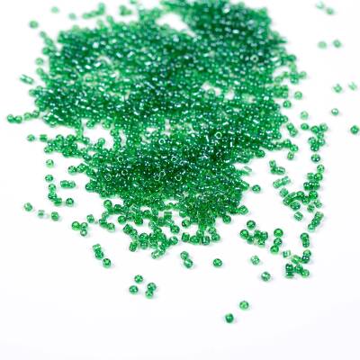 50 Gram, Küçük Boy Kum Boncuğu, 1.5 mm, Takı Yapım Boncuğu, Şeffaf Çimen Yeşil Renk, K75 - 3