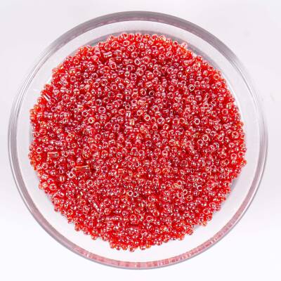 50 Gram, Küçük Boy Kum Boncuğu, 1.5 mm, Takı Yapım Boncuğu, Şeffaf Parlak Fuşya Renk, K83 - 1