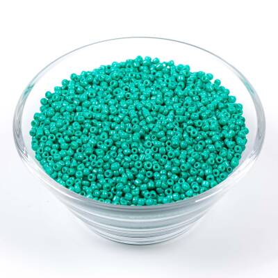 50 Gram, Küçük Boy Mat Kum Boncuğu, 1.5 mm, Takı Yapım Boncuğu, Turkuaz-Yeşil Renk, K65 - 2
