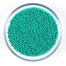 50 Gram, Küçük Boy Mat Kum Boncuğu, 1.5 mm, Takı Yapım Boncuğu, Turkuaz-Yeşil Renk, K65 - 1