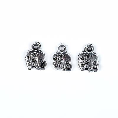 6 Adet - 12 mm Fil Desenli Metal Uç, Takı Malzemesi, Boyalı Gümüş Kaplama - 2