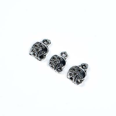 6 Adet - 12 mm Fil Desenli Metal Uç, Takı Malzemesi, Boyalı Gümüş Kaplama - 3