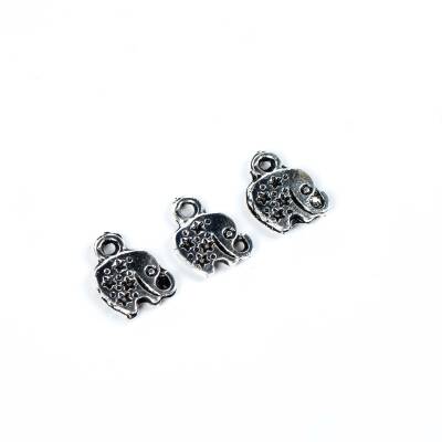 6 Adet - 12 mm Fil Desenli Metal Uç, Takı Malzemesi, Boyalı Gümüş Kaplama - 4