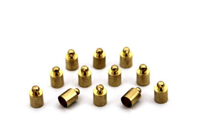 6 Adet - 6x10 mm Kapsül Bağlantı Aparatı, Yuvalı Yapıştırma Bağlantı Aparatı, Ham Pirinç (Delik Çapı : 5.60 mm) - 1