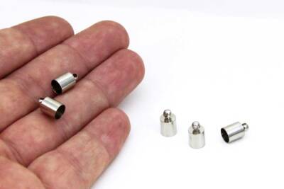 6 Adet - 6x10 mm Kapsül Bağlantı Aparatı, Yuvalı Yapıştırma Bağlantı Aparatı, Nikel Kaplama Pirinç (Delik Çapı : 5.60 mm) - 1
