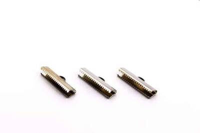 6 Adet - 6x25 mm Dişli Bağlantı Aparatı, Timsah Kapama, Kulplu Dişli Sıkıştırma, Kolye ve Bileklik Kapama, Nikel Kaplama - 2