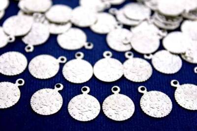 8 Adet - 10 Mm Tuğra Desen Nikel Kaplama Metal Pul, Takı Malzemesi, Pirinç Pul, 127n - 2