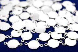 8 Adet- 10x16 Mm Yuvarlak Desenli Pul, Takı Malzemesi, Metal Pul, Nikel Kaplama, Pirinç #1078n - 1