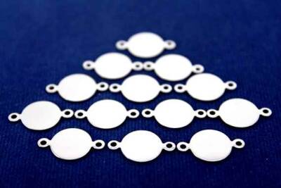 8 Adet- 10x16 Mm Yuvarlak Desenli Pul, Takı Malzemesi, Metal Pul, Nikel Kaplama, Pirinç #1078n - 2