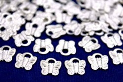 8 Adet - 11 Mm Kelebek Desen Nikel Kaplama Metal Pul, Takı Malzemesi, Pirinç Pul, 116n - 2