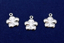 8 Adet- 12 Mm Çiçek Desenli Pul, Takı Malzemesi, Metal Pul, Nikel Kaplama, Pirinç #1122n - 1