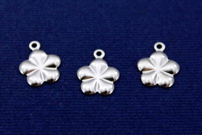 8 Adet- 12 Mm Çiçek Desenli Pul, Takı Malzemesi, Metal Pul, Nikel Kaplama, Pirinç #1122n - 1