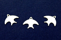 8 Adet- 14x15 Mm Martı Desenli Pul, Takı Malzemesi, Metal Pul, Nikel Kaplama, Pirinç #1305n - 1