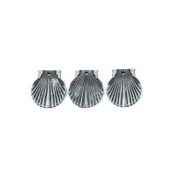 8 Adet - 30 mm Midye Desenli Metalize Uç, Antik Gümüş Renk Metalize Boncuk - 2