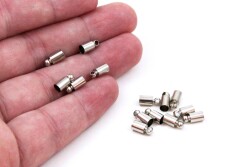 8 Adet - 4x9 mm Kapsül Bağlantı Aparatı, Yuvalı Yapıştırma Bağlantı Aparatı, Nikel Kaplama Pirinç (Delik Çapı : 3.60 mm) - 3