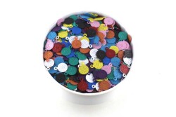 8 Mm Tuğra Desenli Renkli Metal Pul, Takı Malzemesi, Pirinç Pul, (23-25 Adet Civarı) - 2